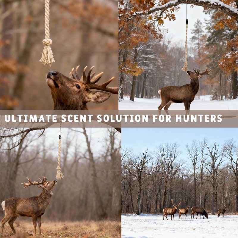 Niantime Deer Hunting Mock Scrape System Cotton Rope, 35 Inch Length with 10ft Adjustable Rope for Deer, Rigid Hunting Accessories for Hunter Gifts - Image 4